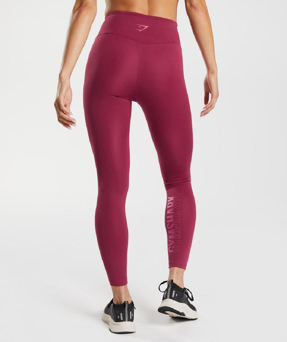 Legginsy Damskie Gymshark Graphics Fraction Różowe | PL 2245GSO